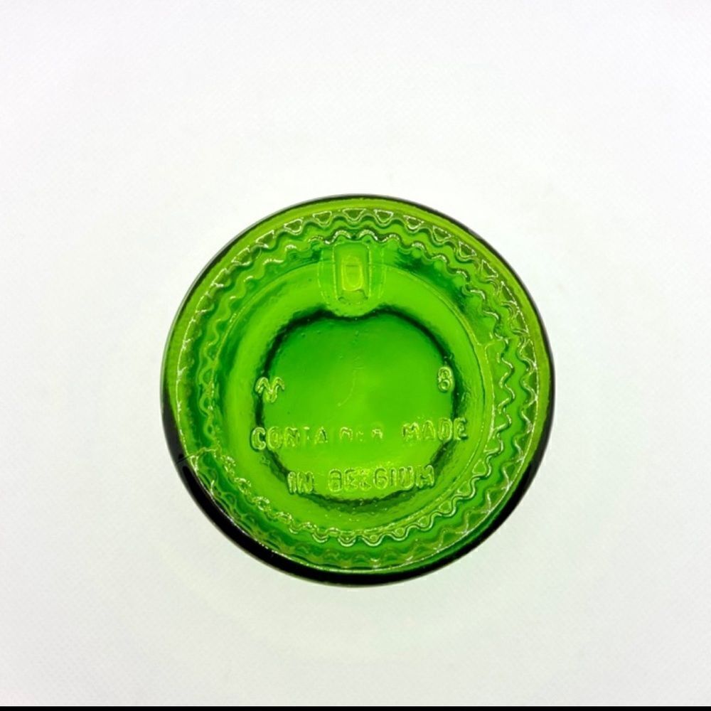 Vintage  Green Glass Bubble Top Jars Apothecary Bottle Container Belgium - Picture 3 of 8